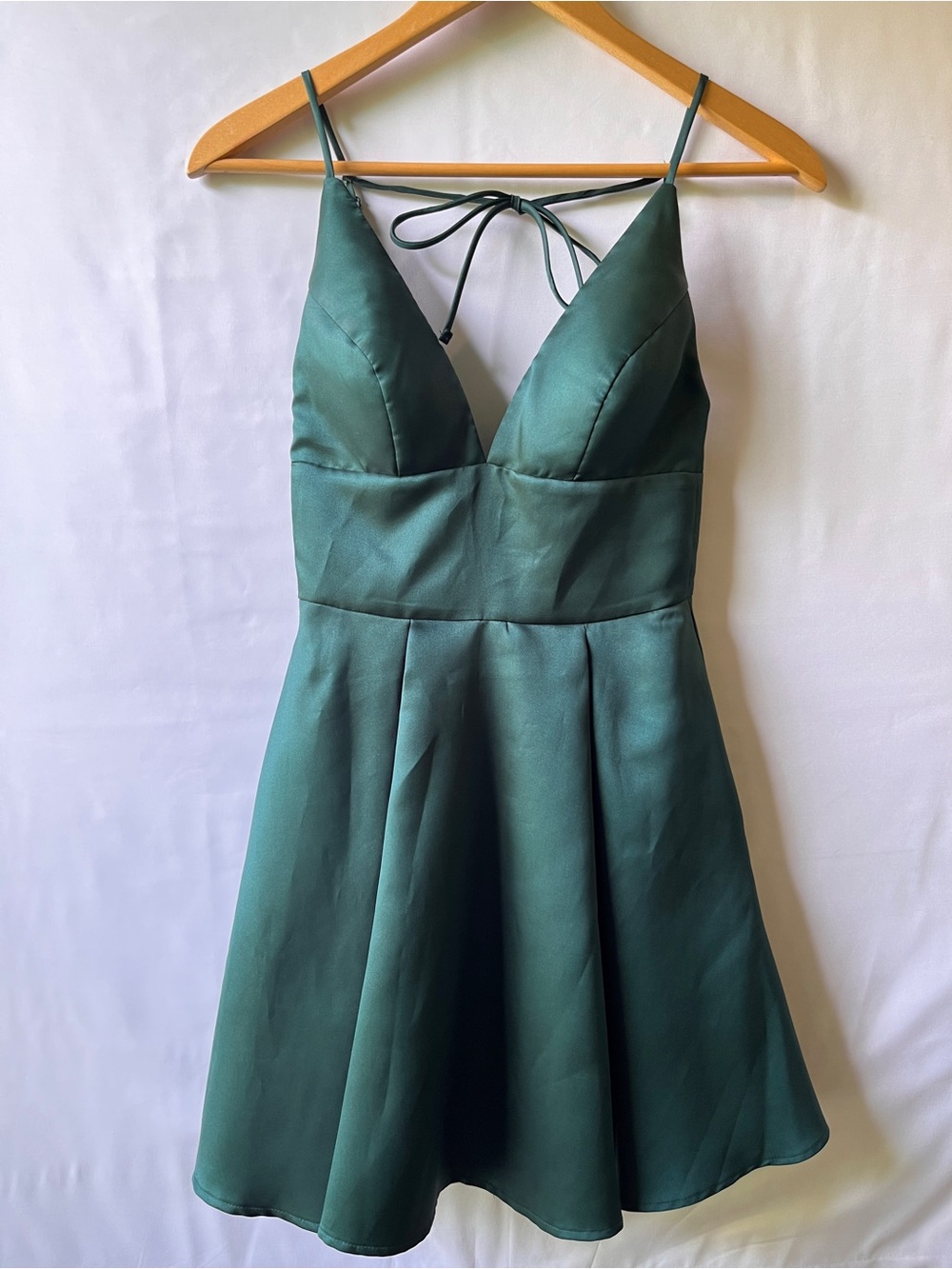 B Darlin Hunter Green V-Neck Skater Dress